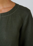 Naturals by O&J</p>Contrast Stitch Top</p>(Topiary)