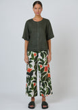 Naturals by O&J</p>Contrast Stitch Top</p>(Topiary)