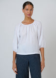 Naturals by O&J</p>Gathered Blouse</p>(White)