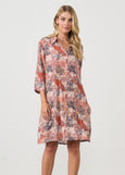 Homes & Fallon</p>Printed Shirt Dress</p>(Native Trees Print)