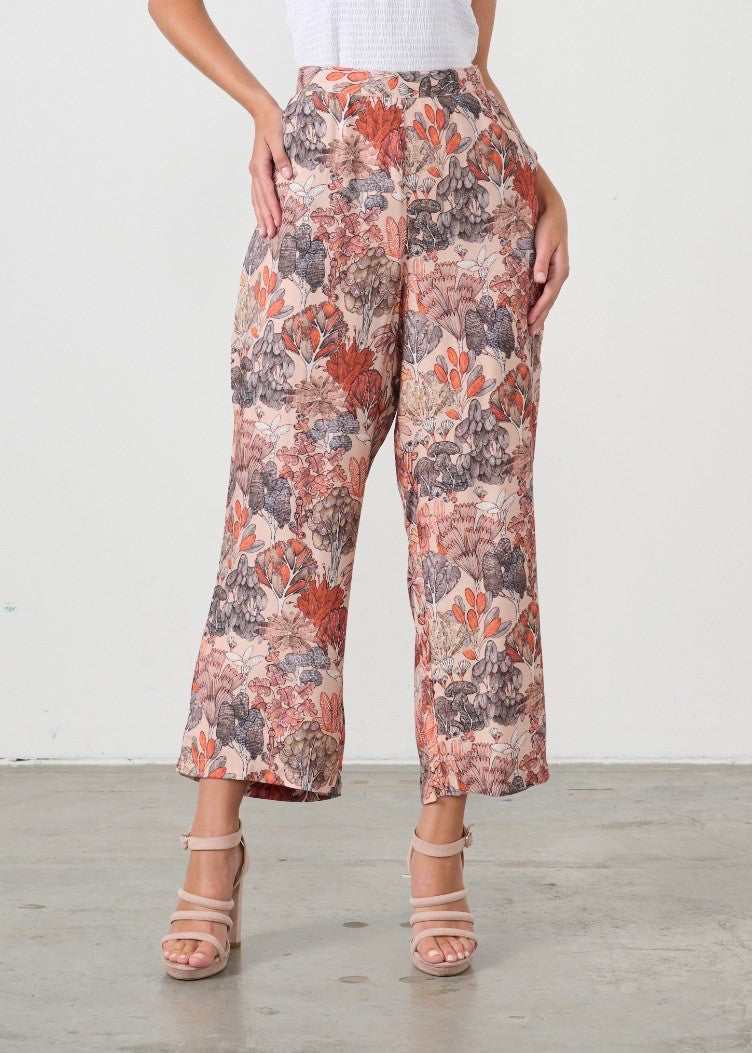 Homes & Fallon</p>Printed Wide Leg Pant</p>(Native Trees Print)