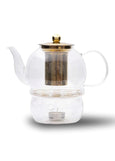 The Tea Collective</p>Glass & Gold Teapot