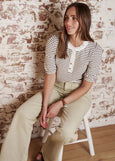 Kireina</p>Jacqueline Top</p>(Chocolate/White Stripe)