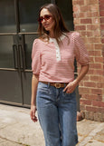 Kireina</p>Jacqueline Top</p>(Red/White Stripe)