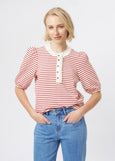 Kireina</p>Jacqueline Top</p>(Red/White Stripe)