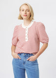 Kireina</p>Jacqueline Top</p>(Red/White Stripe)