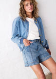 Kireina</p>Sabrina Bomber</p>(70's Blue with Check Stitch)