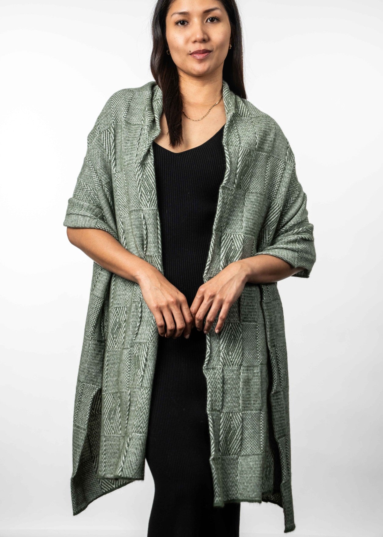 Koru</p>Jacquard Wrap</p>(Natural/Moss)
