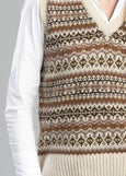 Harley Of Scotland</p>Fairisle V-neck Vest</p>(Cream)