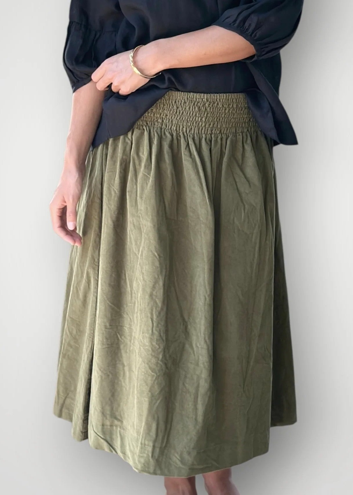 Frockk</p>Lola Cord Skirt</p>(Chive)