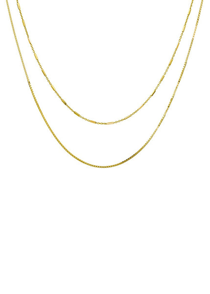 Mae</p>Tiered Double Necklace</p>(Gold Plated)