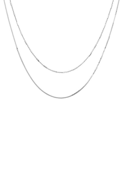 Mae</p>Tiered Double Necklace</p>(Sterling Silver)