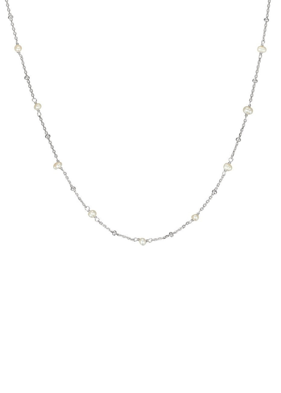 Mae</p>Petite Pearl Necklace</p>(Sterling Silver)