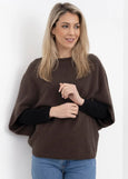 Native World</p>Split Sleeve Poncho</p>(Cocoa)