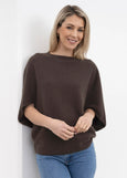 Native World</p>Split Sleeve Poncho</p>(Cocoa)