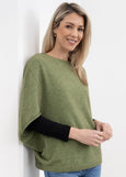 Native World</p>Split Sleeve Poncho</p>(Pistachio)