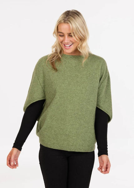 Native World</p>Split Sleeve Poncho</p>(Pistachio)