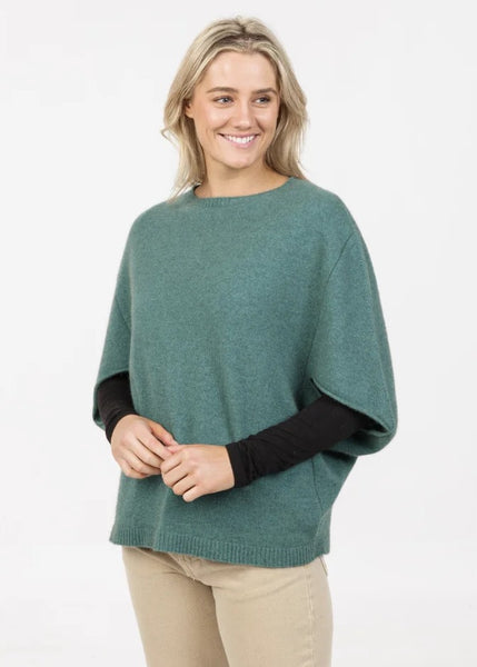 Native World</p>Split Sleeve Poncho</p>(Mist)