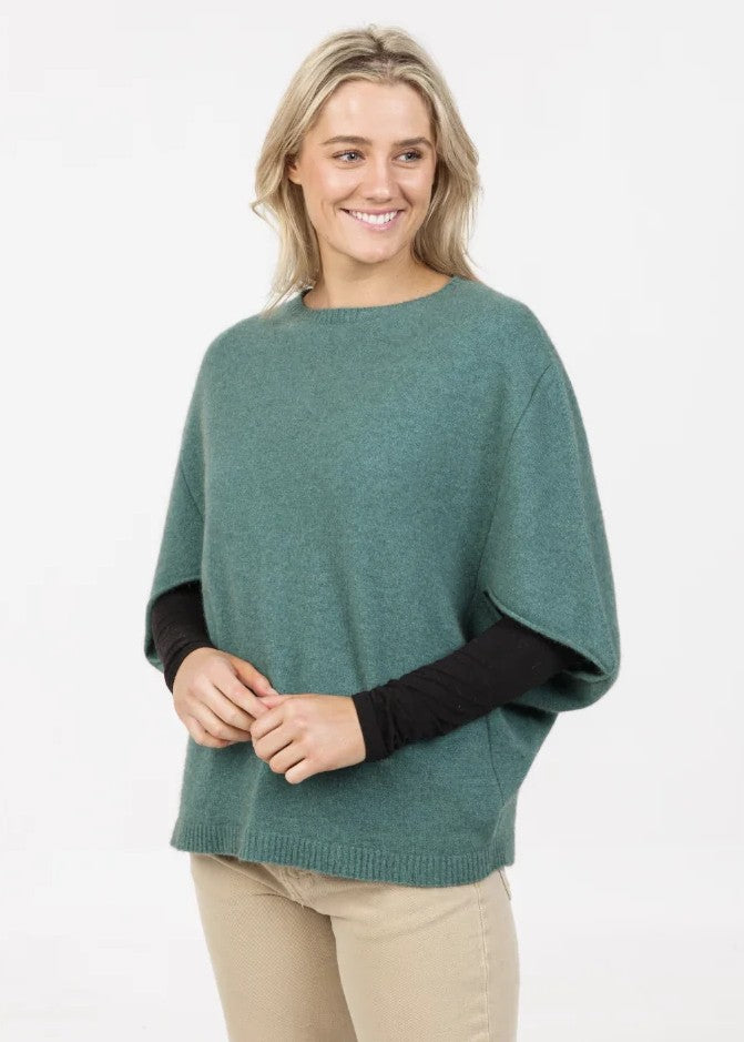 Native World</p>Split Sleeve Poncho</p>(Mist)