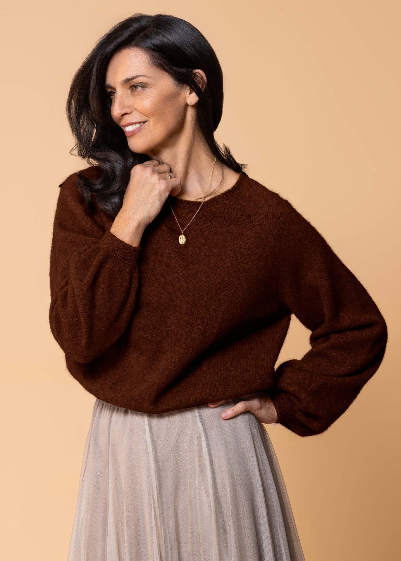 Noble Wilde</p>Bellow Sleeve Top</p>(Rimu)