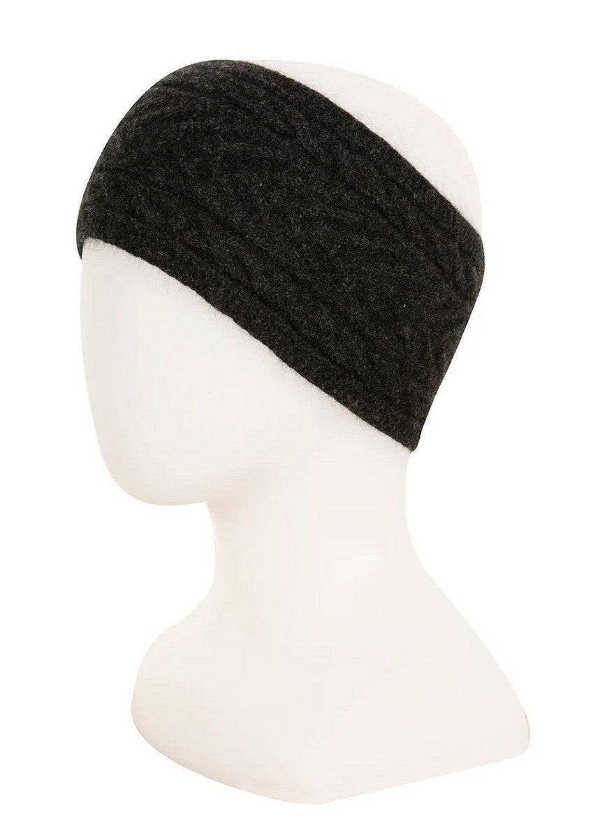 Native World</p>Cable Headband</p>(Charcoal & Silver)