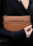 Dusky Robin</p>Bethany Zip Clutch</p>(Tan)