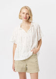 Kireina</p>Patricia Shirt</p>(White/White & GreenFlower)