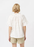 Kireina</p>Patricia Shirt</p>(White/White & GreenFlower)