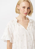 Kireina</p>Patricia Shirt</p>(White/White & GreenFlower)