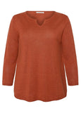 Mansted</p>Pistol 3/4 Sleeve Top</p>(Rust)