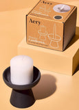 Aery Living</p>Porcini Candle Holder</p>(Charcoal, White)