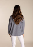 TWO-T's</p>Long Sleeve Stripe Top</p>(Navy/White)