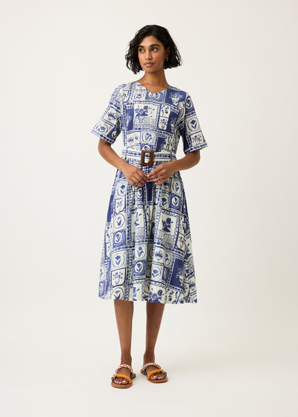 Nancybird</p>Mona Short Sleeve Dress</p>(Lyon Tile)