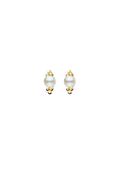 Mae</p>Petite Pearl Stud Earring</p>(Gold Plated Sterling Silver)