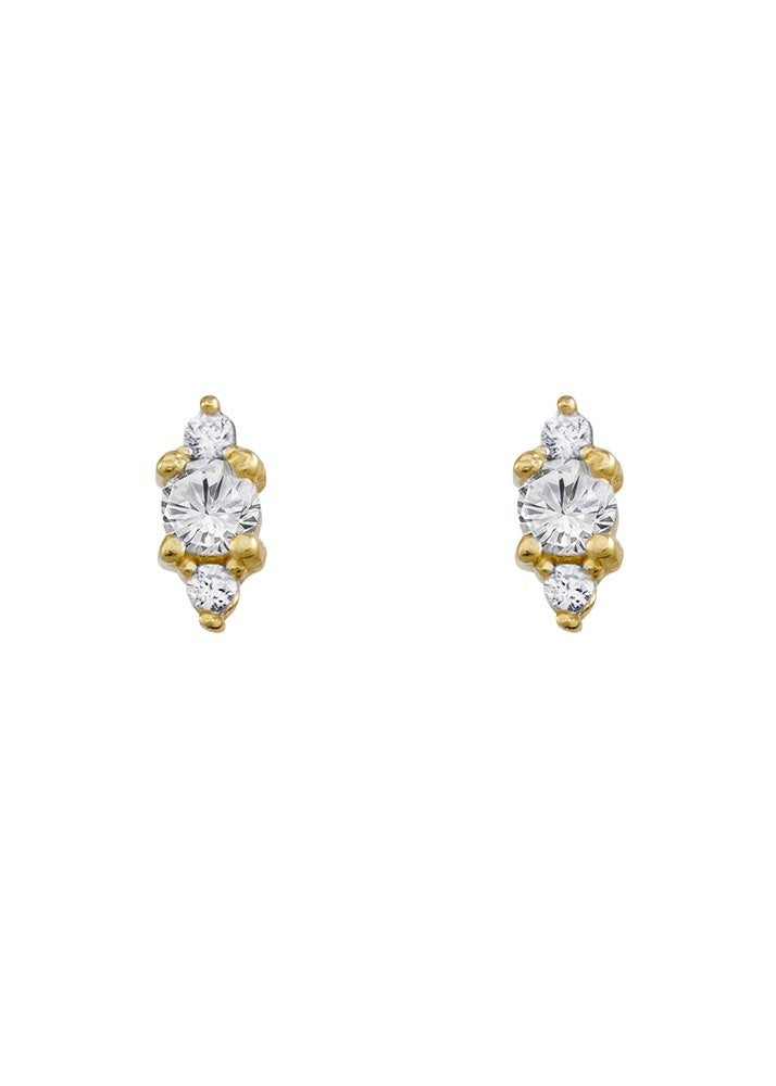 Mae</p>Petite Clear Stud Earring</p>(Gold Plated Sterling Silver)