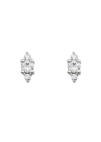 Mae</p>Petite Clear Stud Earring</p>(Sterling Silver)