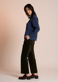 Neris</p>Wale Riser Pant</p>(Moss)