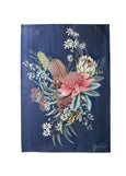 Typoflora</p>Art Tea Towel</p>(Bouquet in Navy)