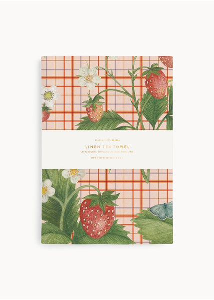 Bespoke Letterpress</p>Tea Towel</p>(Strawberries)