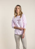 TWO-T's</p>Logo Sequin Long Sleeve Tee</p>(Pale Pink)