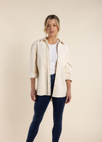 TWO-T's</p>Baby Cord Shirt Jacket</p>(Ivory)