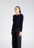 TWO-T's</p>Crew Neck Merino Top</p>(Ink)