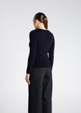 TWO-T's</p>Crew Neck Merino Top</p>(Ink)