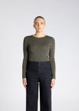 TWO-T's</p>Crew Neck Merino Top</p>(Khaki)