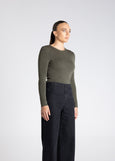 TWO-T's</p>Crew Neck Merino Top</p>(Khaki)