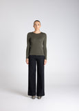 TWO-T's</p>Crew Neck Merino Top</p>(Khaki)