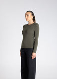 TWO-T's</p>Crew Neck Merino Top</p>(Khaki)