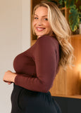 Tani</p>High Neck Long Sleeve</p>(Merlot)