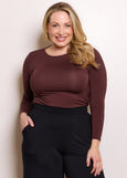 Tani</p>High Neck Long Sleeve</p>(Merlot)
