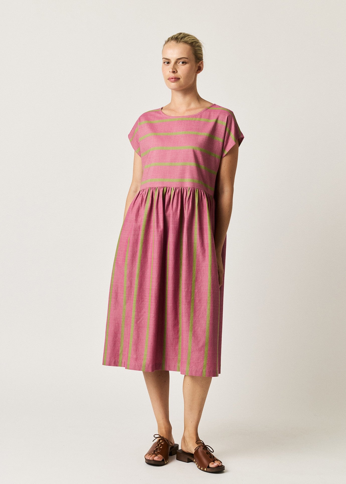 Nancybird</p>Woven Tathra Dress</p>(Bottle Brush Stripe)